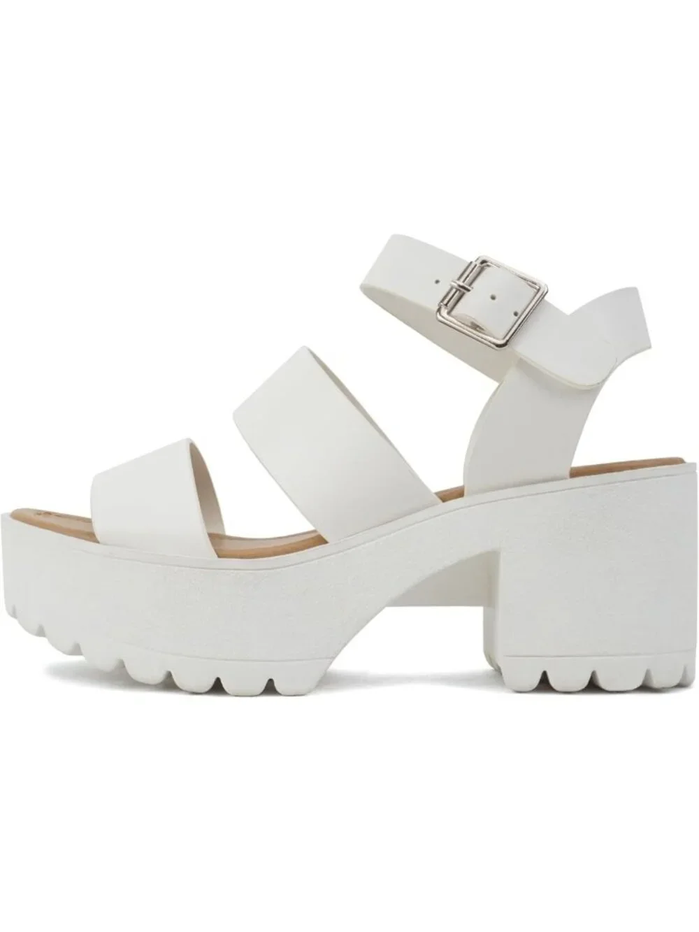 Stylish Open Toe Two-Band Block Heel Sandals with Adjustable Ankle Strap